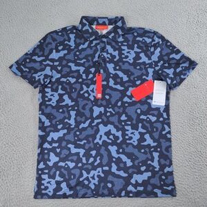 Redvanly PUREpoly Polo Shirt Mens Medium Midnight Navy Camo Golf Athletic